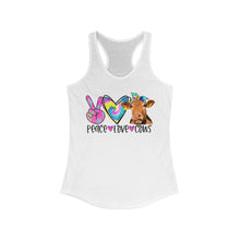 Load image into Gallery viewer, Peace Love Cows - Women's Ideal Racerback Tank