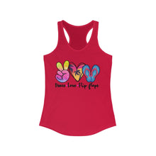 Load image into Gallery viewer, Peace Love Flip Flops - Women's Ideal Racerback Tank