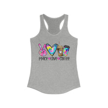 Load image into Gallery viewer, Peace Love Coffee - Women's Ideal Racerback Tank