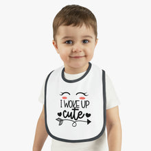 Load image into Gallery viewer, I woke up cute Baby Contrast Trim Jersey Bib