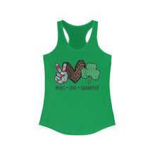 Load image into Gallery viewer, Peace Love Shamrock - Women's Ideal Racerback Tank