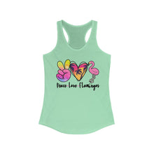 Load image into Gallery viewer, Peace Love Flamingo - Women's Ideal Racerback Tank