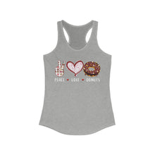 Load image into Gallery viewer, Peace Love Donuts - Women's Ideal Racerback Tank