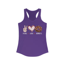 Load image into Gallery viewer, Peace Love Donuts - Women's Ideal Racerback Tank