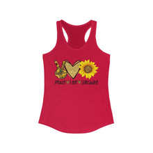 Load image into Gallery viewer, Peace Love Sunshine - Women's Ideal Racerback Tank