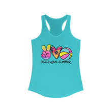 Load image into Gallery viewer, Peace Love Summer (w/Beach Ball) - Women's Ideal Racerback Tank