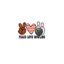 Load image into Gallery viewer, Peace Love Bowling - Bubble-free stickers