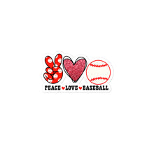 Load image into Gallery viewer, Peace Love Baseball 2 - Bubble-free stickers