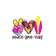 Load image into Gallery viewer, Peace Love Surf - Bubble-free stickers