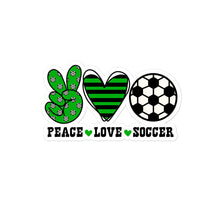 Load image into Gallery viewer, Peace Love Soccer - Bubble-free stickers
