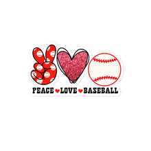 Load image into Gallery viewer, Peace Love Baseball 2 - Bubble-free stickers