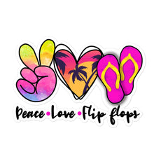 Load image into Gallery viewer, Peace Love Flip Flops 4 - Bubble-free stickers