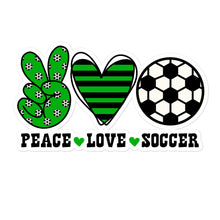 Load image into Gallery viewer, Peace Love Soccer - Bubble-free stickers