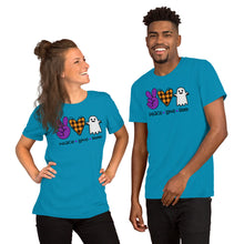Load image into Gallery viewer, Peace Love Boo - Short-Sleeve Unisex T-Shirt