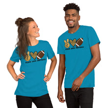Load image into Gallery viewer, Peace Love Football - Short-Sleeve Unisex T-Shirt