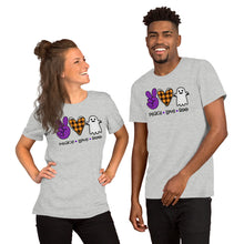 Load image into Gallery viewer, Peace Love Boo - Short-Sleeve Unisex T-Shirt
