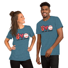 Load image into Gallery viewer, Peace Love Baseball - Short-Sleeve Unisex T-Shirt