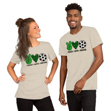 Load image into Gallery viewer, Peace Love Soccer - Short-Sleeve Unisex T-Shirt