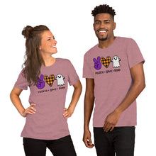 Load image into Gallery viewer, Peace Love Boo - Short-Sleeve Unisex T-Shirt