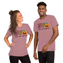 Load image into Gallery viewer, Peace Love Halloween - Short-Sleeve Unisex T-Shirt