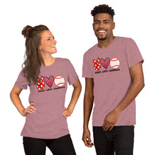 Load image into Gallery viewer, Peace Love Baseball - Short-Sleeve Unisex T-Shirt