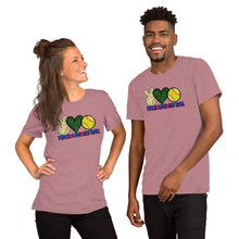 Load image into Gallery viewer, Peace Love Softball - Short-Sleeve Unisex T-Shirt