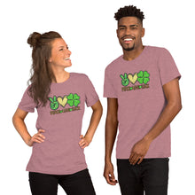 Load image into Gallery viewer, Peace Love Luck - Short-Sleeve Unisex T-Shirt