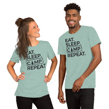 Load image into Gallery viewer, Eat Sleep Camp Repeat Short-Sleeve Unisex T-Shirt