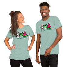 Load image into Gallery viewer, Peace Love Watermelon - Short-Sleeve Unisex T-Shirt