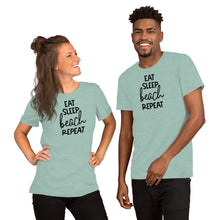 Load image into Gallery viewer, Eat Sleep Beach Repeat - Short-Sleeve Unisex T-Shirt