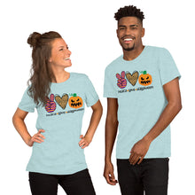 Load image into Gallery viewer, Peace Love Halloween - Short-Sleeve Unisex T-Shirt