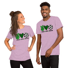 Load image into Gallery viewer, Peace Love Soccer - Short-Sleeve Unisex T-Shirt