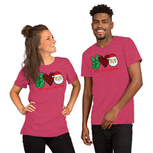 Load image into Gallery viewer, Peace Love Christmas 3 - Short-Sleeve Unisex T-Shirt