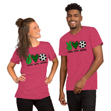 Load image into Gallery viewer, Peace Love Soccer - Short-Sleeve Unisex T-Shirt