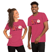 Load image into Gallery viewer, Peace Love Baseball - Short-Sleeve Unisex T-Shirt