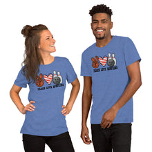 Load image into Gallery viewer, Peace Love Bowling - Short-Sleeve Unisex T-Shirt
