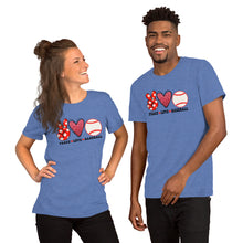 Load image into Gallery viewer, Peace Love Baseball - Short-Sleeve Unisex T-Shirt