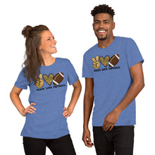 Load image into Gallery viewer, Peace Love Football - Short-Sleeve Unisex T-Shirt