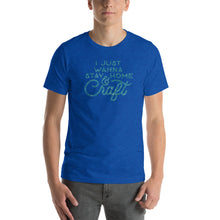 Load image into Gallery viewer, Stay Home And Craft - Aqua - Glitter - Short-Sleeve Unisex T-Shirt