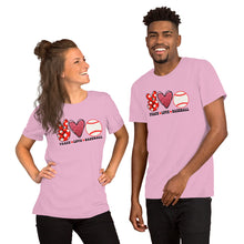 Load image into Gallery viewer, Peace Love Baseball - Short-Sleeve Unisex T-Shirt