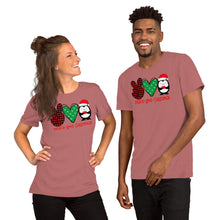 Load image into Gallery viewer, Peace Love Christmas 1 - Short-Sleeve Unisex T-Shirt