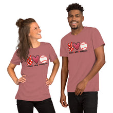 Load image into Gallery viewer, Peace Love Baseball - Short-Sleeve Unisex T-Shirt