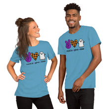 Load image into Gallery viewer, Peace Love Boo - Short-Sleeve Unisex T-Shirt