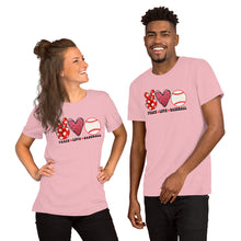Load image into Gallery viewer, Peace Love Baseball - Short-Sleeve Unisex T-Shirt