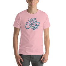 Load image into Gallery viewer, Stay Home And Craft - Aqua - Glitter - Short-Sleeve Unisex T-Shirt