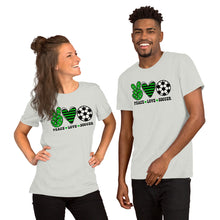 Load image into Gallery viewer, Peace Love Soccer - Short-Sleeve Unisex T-Shirt