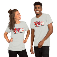 Load image into Gallery viewer, Peace Love Baseball - Short-Sleeve Unisex T-Shirt