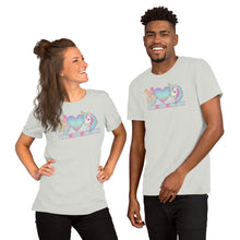 Load image into Gallery viewer, Peace Love Unicorns - Short-Sleeve Unisex T-Shirt