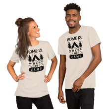 Load image into Gallery viewer, Home is where we camp - Short-Sleeve Unisex T-Shirt