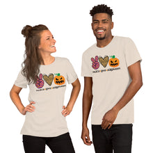 Load image into Gallery viewer, Peace Love Halloween - Short-Sleeve Unisex T-Shirt